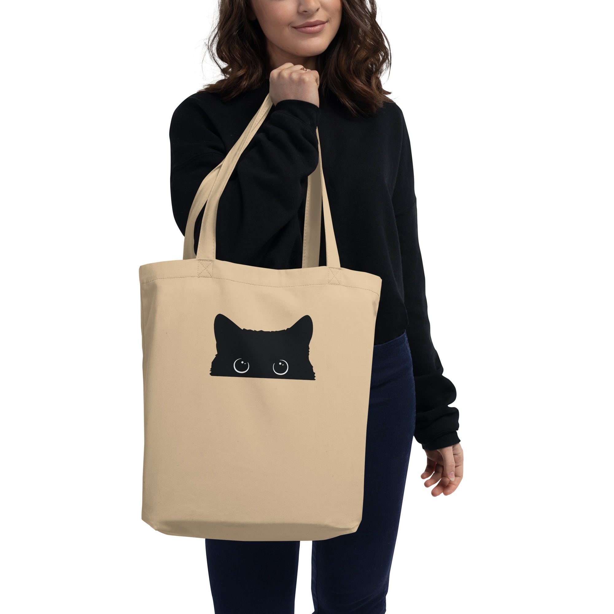 猫トート バッグ 猫 エコ バッグ 可愛い黒い.